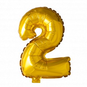 Folienballon - Nummer 2 - Gold - 16 Zoll Folienballon - Nummer 2 - Gold - 16 Zoll