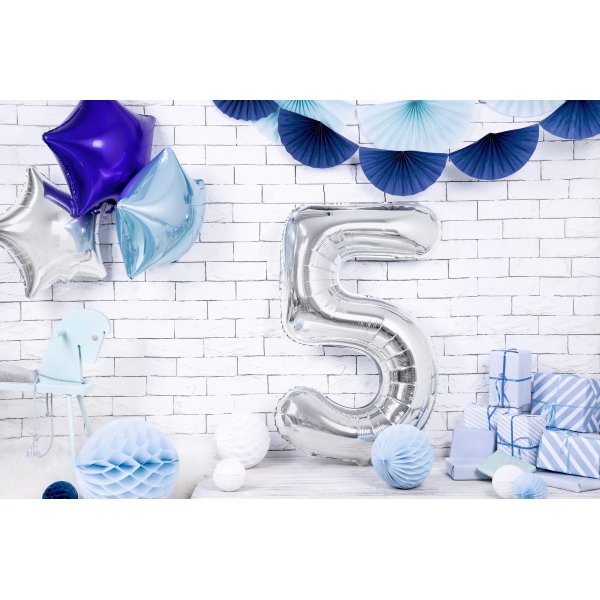 Zahlenballon - Silber - 86 cm