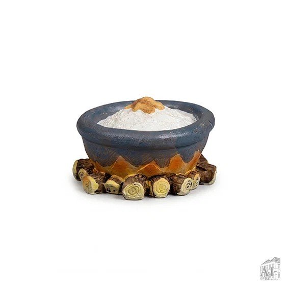 Weihnachtsmann-Accessoires - Schüssel mit Haferbrei über dem Feuer Weihnachtsmann-Accessoires - Schüssel mit Haferbrei über dem Feuer