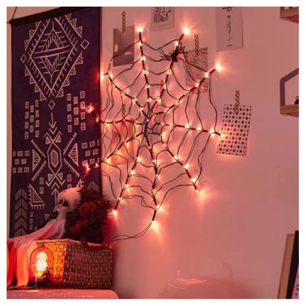 Spinnennetz mit Lichtern - Halloween Spinnennetz mit Lichtern - Halloween