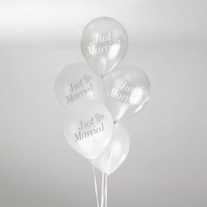 Luftballons - Just Married - Silber - 8 Stück Luftballons - Just Married - Silber - 8 Stück