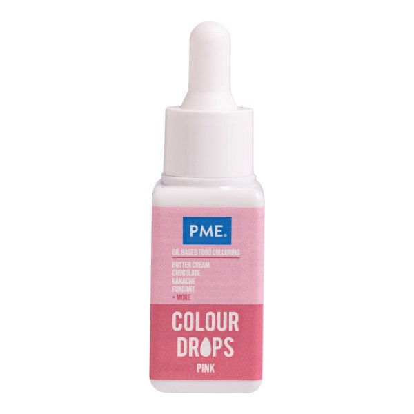 PME Colour Drops - Lebensmittelfarbe auf �lbasis - Rosa - 20 ml