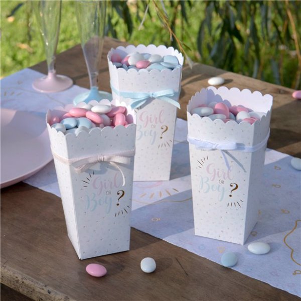 Popcorn-Boxen - Mädchen oder Junge? - 8er-Pack Popcorn-Boxen - Mädchen oder Junge? - 8er-Pack
