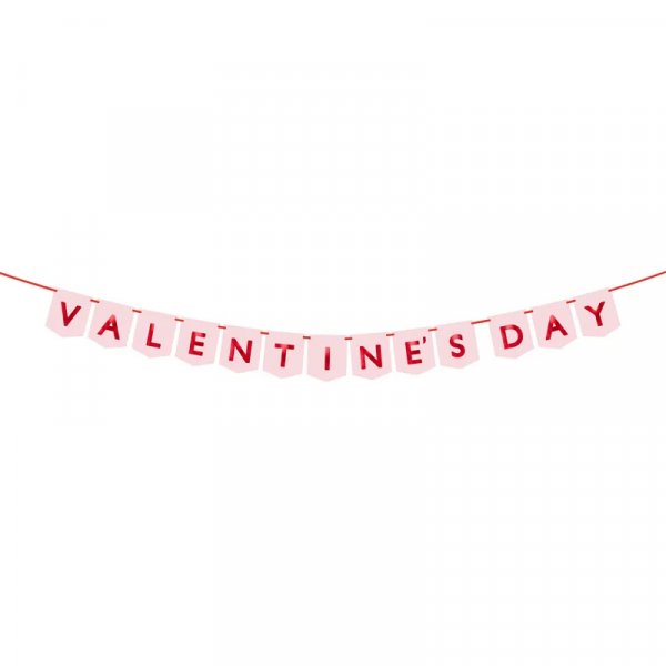Wimpel - Valentinstag - Rosa/Rot