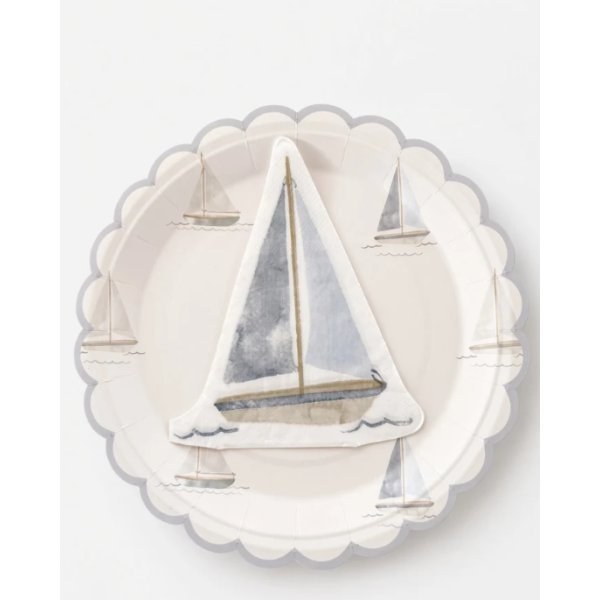 Pappteller - Segelmotiv - 23 cm - Lavendelblau - 8er-Pack Pappteller - Segelmotiv - 23 cm - Lavendelblau - 8er-Pack