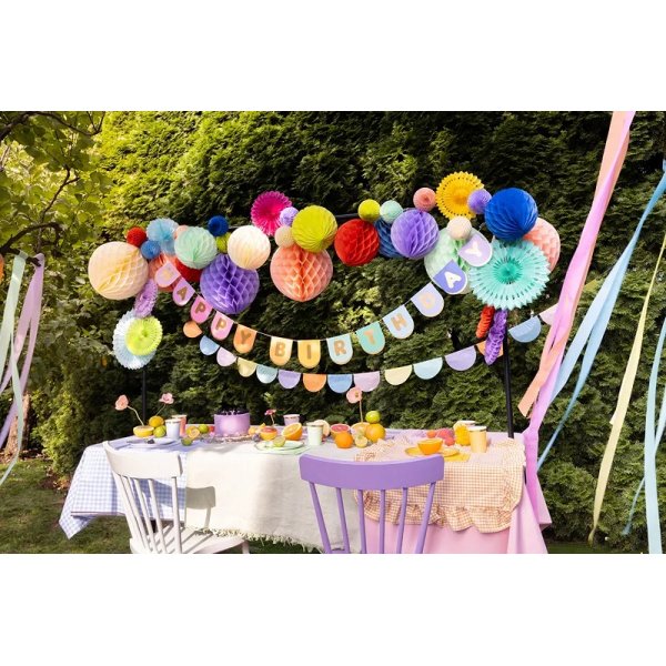 Girlande - Happy Birthday - Pastellmischung - 1,6m