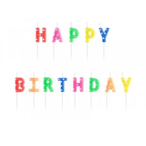 Geburtstagskerzen/Kuchenkerzen - "Happy Birthday" - Gemischte Farben - 13 Stück Geburtstagskerzen/Kuchenkerzen - "Happy Birthday" - Gemischte Farben - 13 Stück