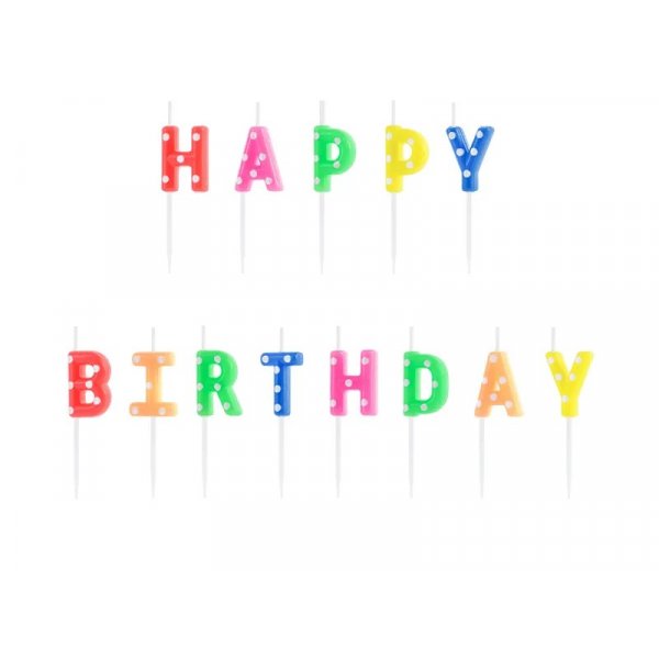 Geburtstagskerzen/Kuchenkerzen - \\\"Happy Birthday\\\" - Gemischte Farben - 13 St�ck