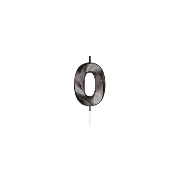 Kuchenkerze - Metallic-Schwarz - Nummer 0 - 6 cm Kuchenkerze - Metallic-Schwarz - Nummer 0 - 6 cm