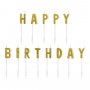 Kuchenkerze - Happy Birthday - Goldglitter