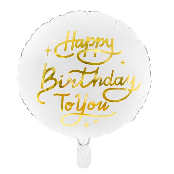 Folienballon - Happy Birthday to you - Weiß/Gold Folienballon - Happy Birthday to you - Weiß/Gold