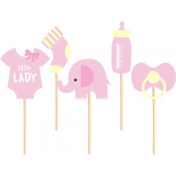Kuchenspie�e - Babyparty - Rosa - 5er-Pack