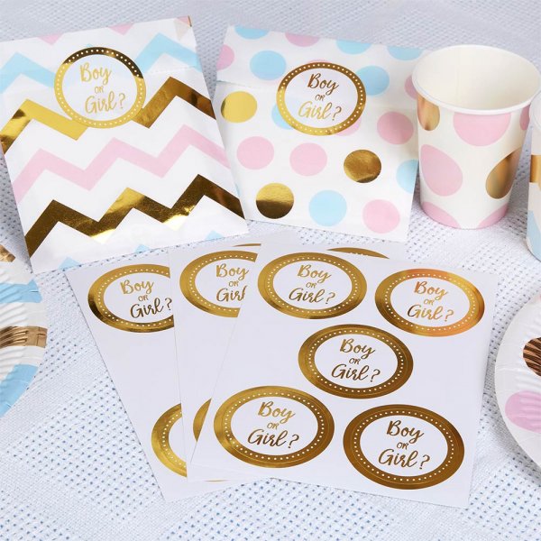 Aufkleber - Junge oder M�dchen - Gold - 25er-Pack