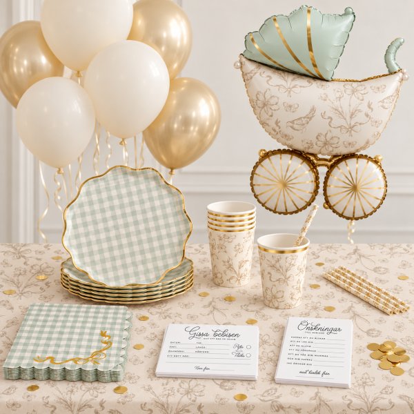Babyparty-Set - Komplettpaket - für 6 Personen Babyparty-Set - Komplettpaket - für 6 Personen