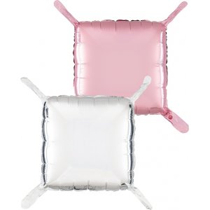 Kissenballons - Silber und Pastellrosa, 47 cm Kissenballons - Silber und Pastellrosa, 47 cm