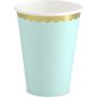 Pappbecher - Mint - Goldrand - 6er-Pack