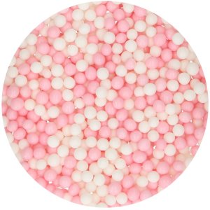 Weiche Zuckerperlen - Rosa/Wei�