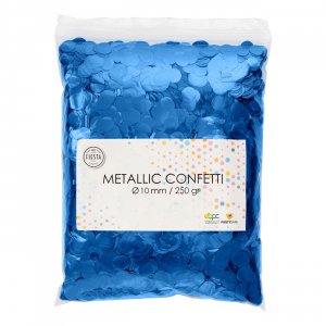 Konfetti - Blau-Metallic - Rund, 10 mm - 250 g