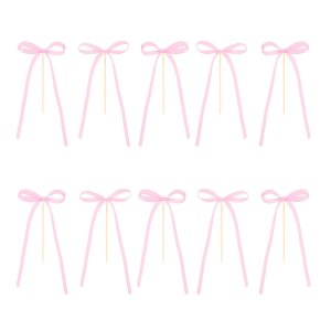 Cake Picks/Cake Topper - Schleifen - Rosa - 10er Pack
