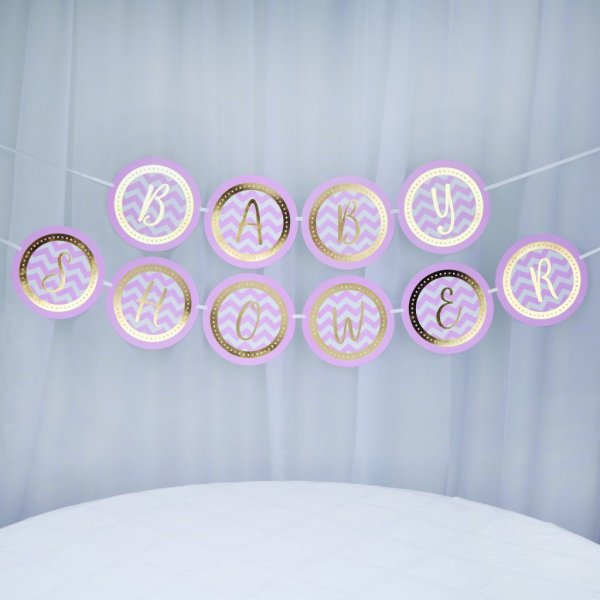 Wimpel - Babyparty - Rosa/Gold