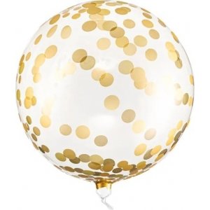 Runder Ballon - Goldene Punkte - 40 cm