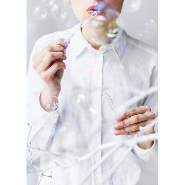 Hochzeitsblasen - Herzstab - 48er-Pack - Wei