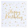 Servietten - Happy Birthday - Goldene Sterne - 20er-Pack