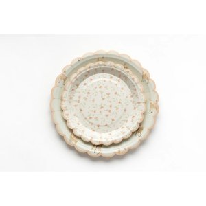Pappteller - Blumenmuster - 17 cm - Lavendelblau - 8er-Pack Pappteller - Blumenmuster - 17 cm - Lavendelblau - 8er-Pack