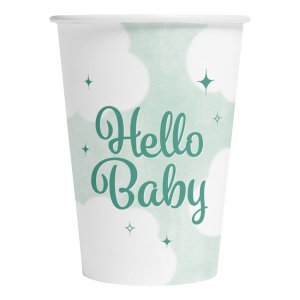 Hello Baby Pappbecher, mintgrün, 8er-Packung Hello Baby Pappbecher, mintgrün, 8er-Packung