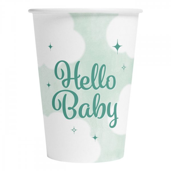 Hello Baby Pappbecher, mintgrün, 8er-Packung Hello Baby Pappbecher, mintgrün, 8er-Packung