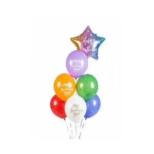 Ballonstrauß - Farbmix - Alles Gute zum Geburtstag - 6 Stück Ballonstrauß - Farbmix - Alles Gute zum Geburtstag - 6 Stück