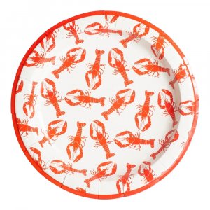 Pappteller - Krebsplatte - 8er-Pack - 28 cm