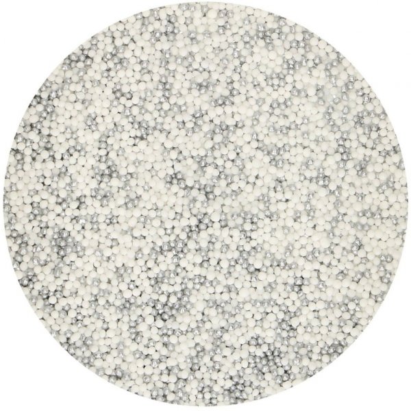 Zuckerperlen - Mini - Silber/Wei