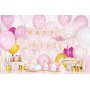 Wimpel - Happy Birthday - Rosa/Gold