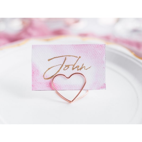 Kartenetui - Herzen - Ros�gold - 10er-Pack