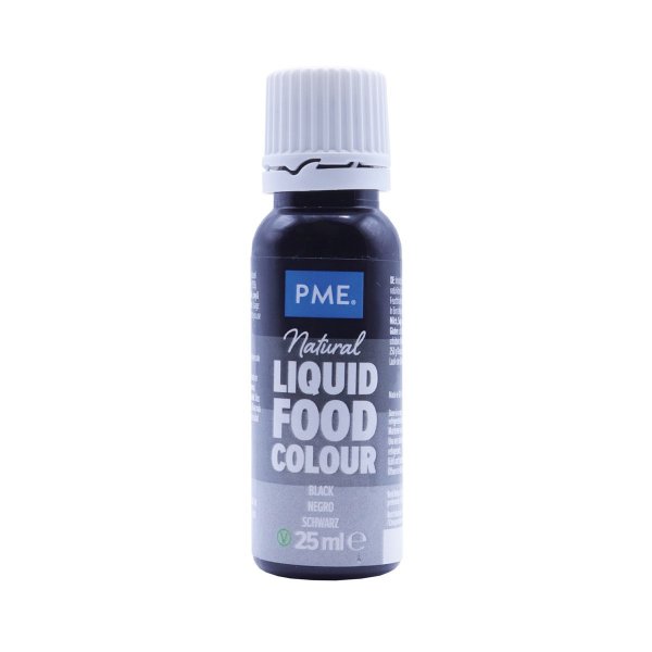 100 % nat�rlicher fl�ssiger Lebensmittelfarbstoff - Schwarz - PME - 25 ml