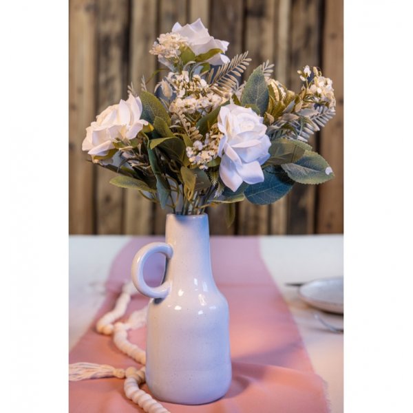 Blumenstrauß - 40 cm - Weiße Rosen mit grünen Blättern Blumenstrauß - 40 cm - Weiße Rosen mit grünen Blättern