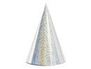 Partyhüte - Holografisches Silber - 16 cm - 6er-Pack Partyhüte - Holografisches Silber - 16 cm - 6er-Pack