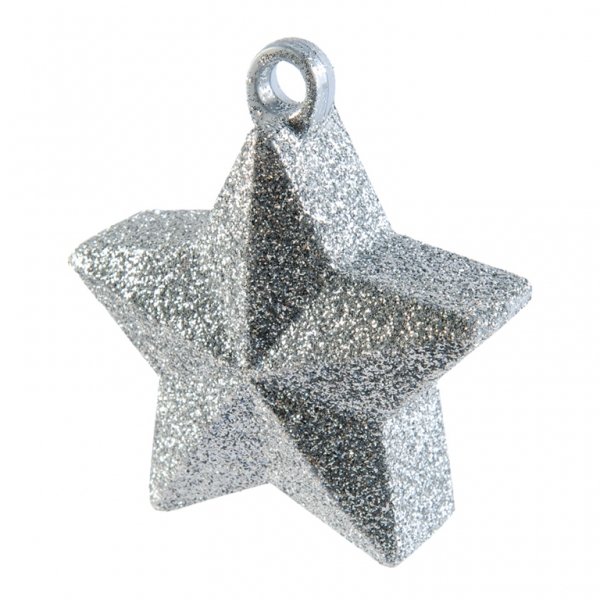 Ballongewicht - Stern - Silberglitter Ballongewicht - Stern - Silberglitter