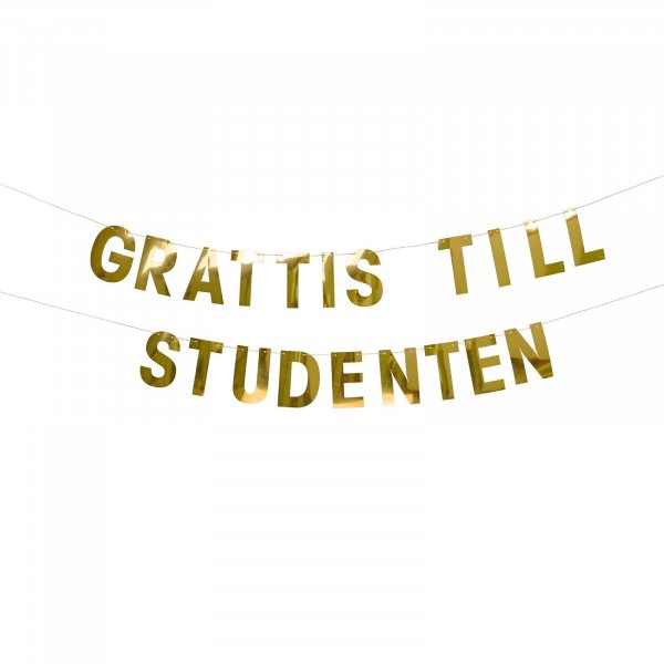 Girlande - "Herzlichen Gl�ckwunsch an den Sch�ler" - Goldfolie (2 m)