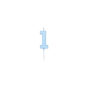 Kuchenkerze - Pastellblau - Nr. 1 - 4,5 cm Kuchenkerze - Pastellblau - Nr. 1 - 4,5 cm