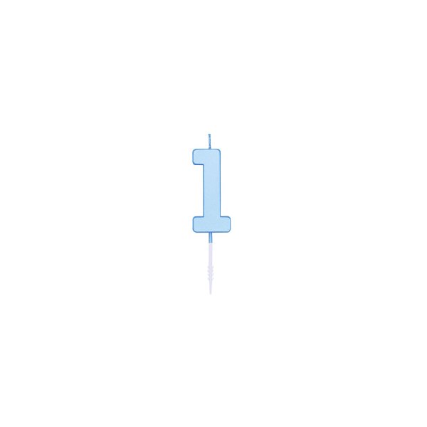 Kuchenkerze - Pastellblau - Nr. 1 - 4,5 cm Kuchenkerze - Pastellblau - Nr. 1 - 4,5 cm