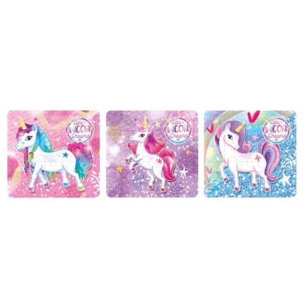 Mini-Puzzle Einhorn 4er-Pack