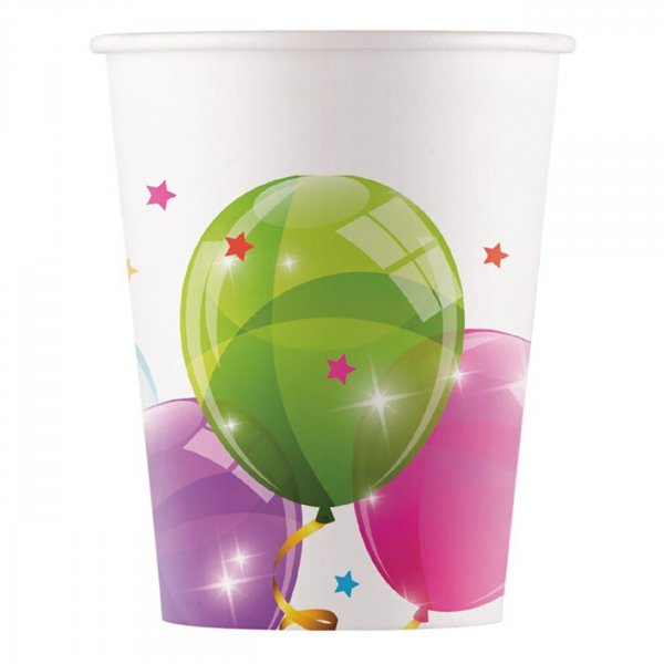Wiederverwendbare Plastikbecher - Ballons - 250 ml - 4er-Pack Wiederverwendbare Plastikbecher - Ballons - 250 ml - 4er-Pack