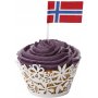 Tortenfahnen - Norwegen - Gre 30x50 mm - 100 Stk