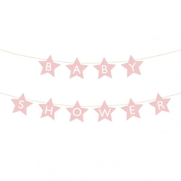 Girlande - Sterne - Babyparty - Rosa