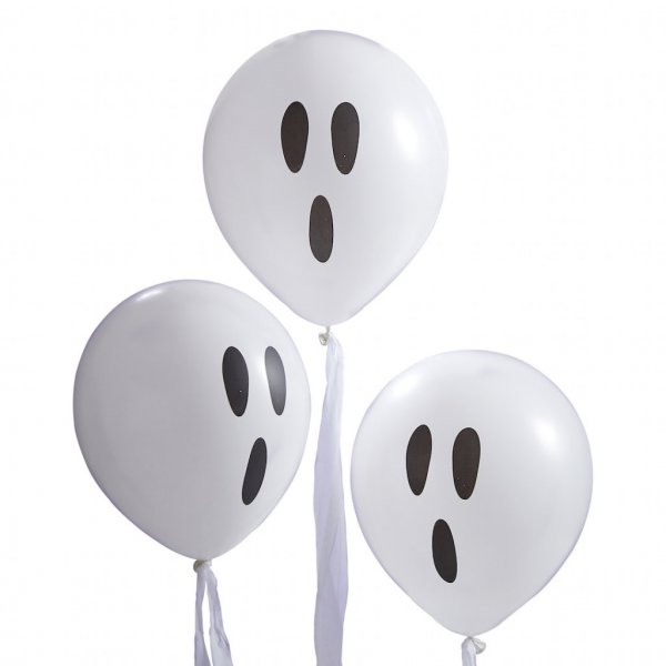 Luftballons - Geister mit Luftschlangen - 10 Stk Luftballons - Geister mit Luftschlangen - 10 Stk
