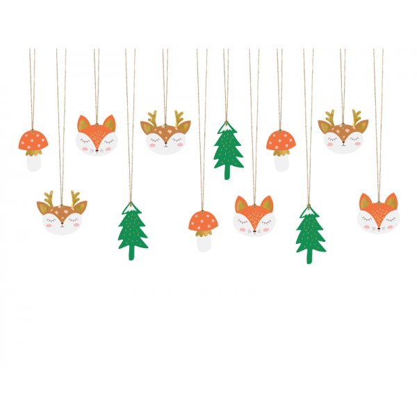 Geschenkanhnger - Waldmix - 12er-Pack