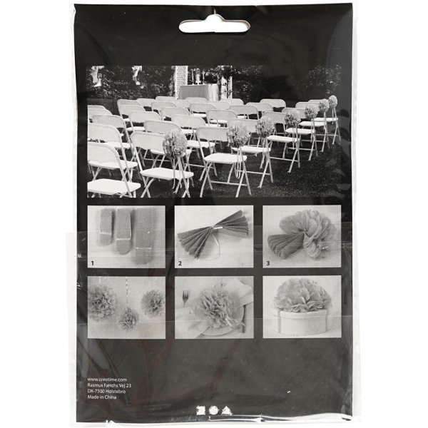 Papierpompons - rot - Durchm. 20+24+30 cm - 3 Stk