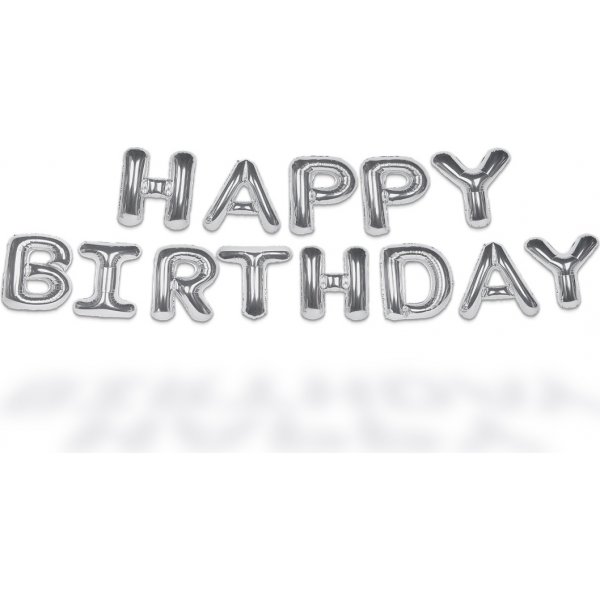 Folienballon - \\\"Happy Birthday\\\" - Silber Folienballon - \\\"Happy Birthday\\\" - Silber
